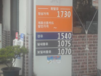 ガソリンスタンドのサインボード